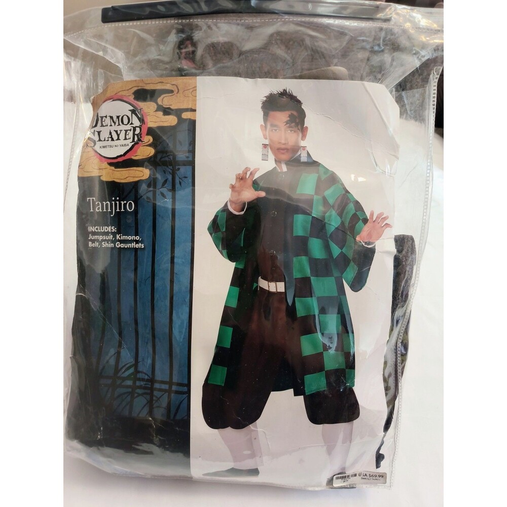 Demon Slayer Tanjiro Adult Size Large Costume Jumpsuit Cosplay InSpirit Designs